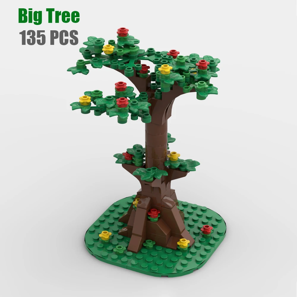 MOC Big Tree Building Block Forest Flowers Small Trees Models Children Toys Gifts DIY Creative Dinosaur Blocks Velociraptor