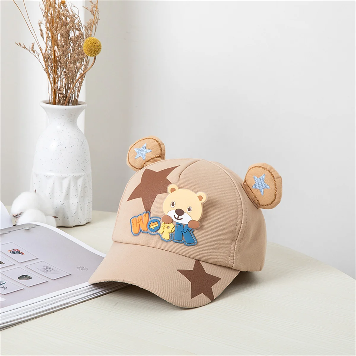 Cartoon Little Bear Embroidery Baby Cap Summer Kids Baseball Cap Outdoor Adjustable Infant Boy Girls Sun Hats