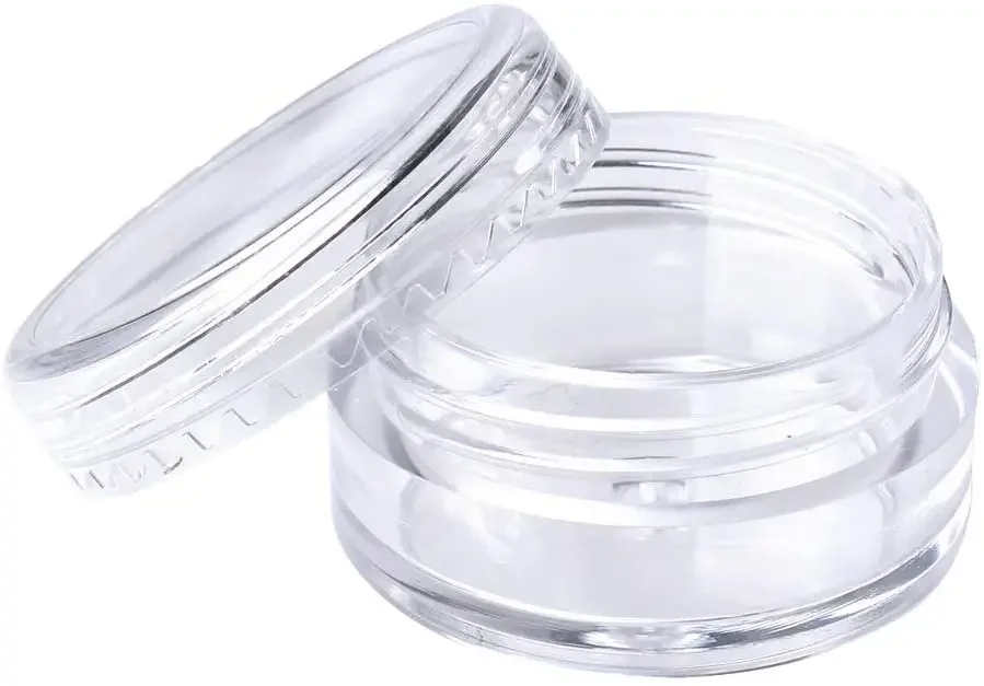 10PCS 2g-20g Plastic Travel Cosmetic Jars with Lids Clear Round Sample Containers Pots Glitter Nail Art Make-Up Storage Bottles