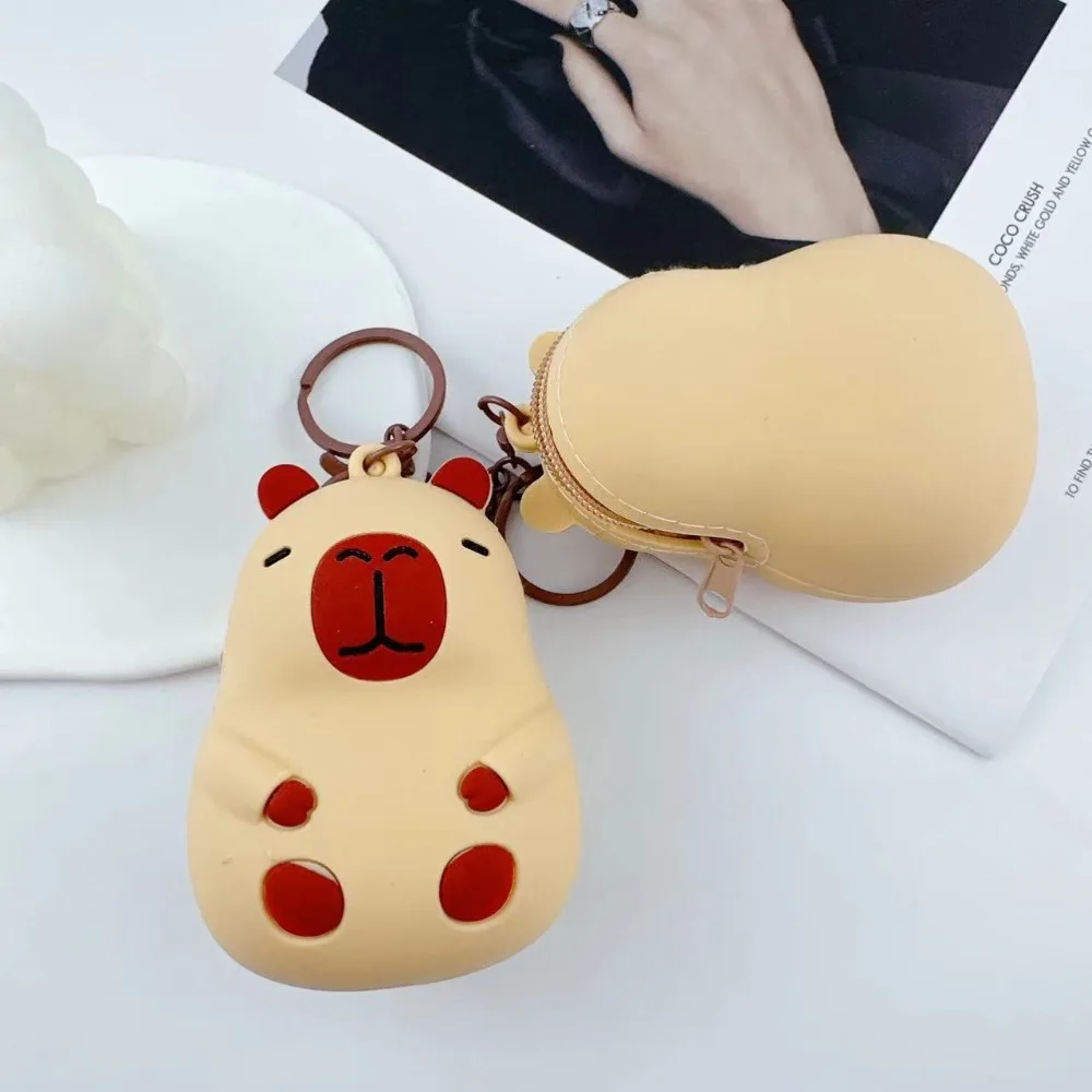 Creative Silica Gel Capybara Coin Purse Kawaii Bags Accessories Keychain Cartoon Pendant