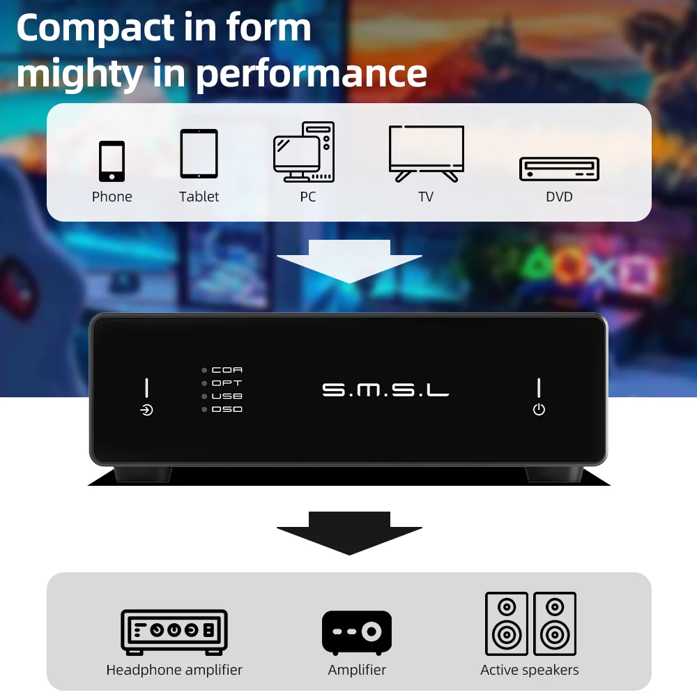 SMSL D1 DAC Audio tingkat awal Didukung oleh Chip DAC BD34352EKV Baru dengan Kesederhanaan USB Plug-and-Play