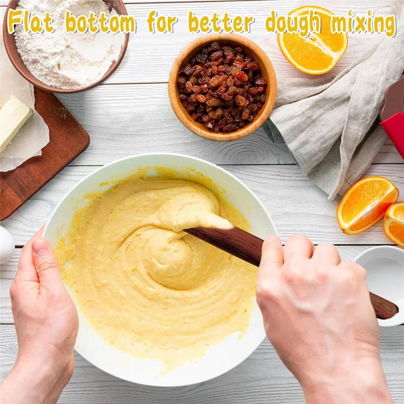 AT63-11 Inch Wooden Sourdough Bread Mixing Stir Stick Spurtle Wooden Sourdough Bread Making Tools Paddle Stirring Stick
