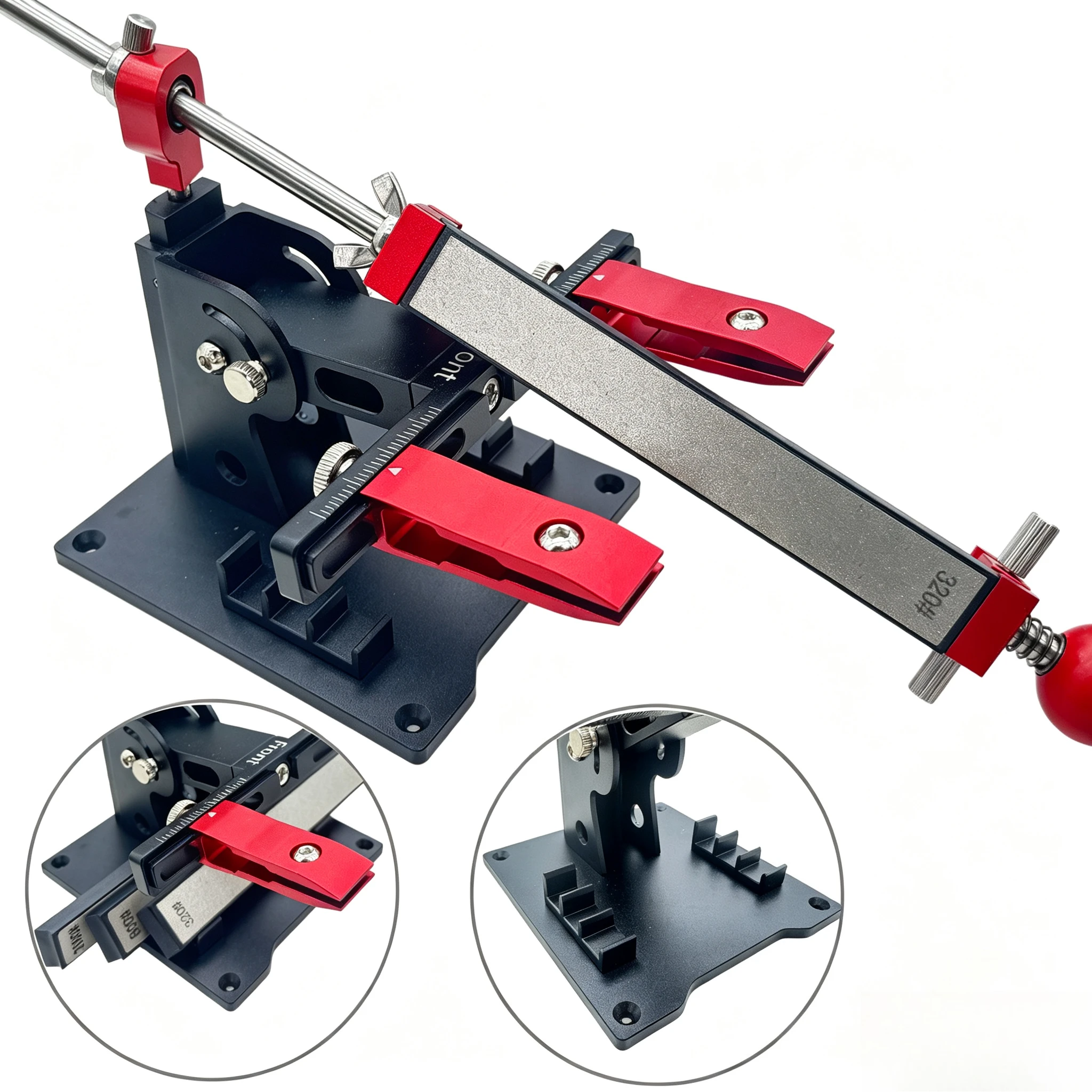 Professional Fixed Angle Knife Sharpener Multi-Angle Chef Sharpening Jig Diamond Abrasive Stone Guide for Kitchen Hunting Knives