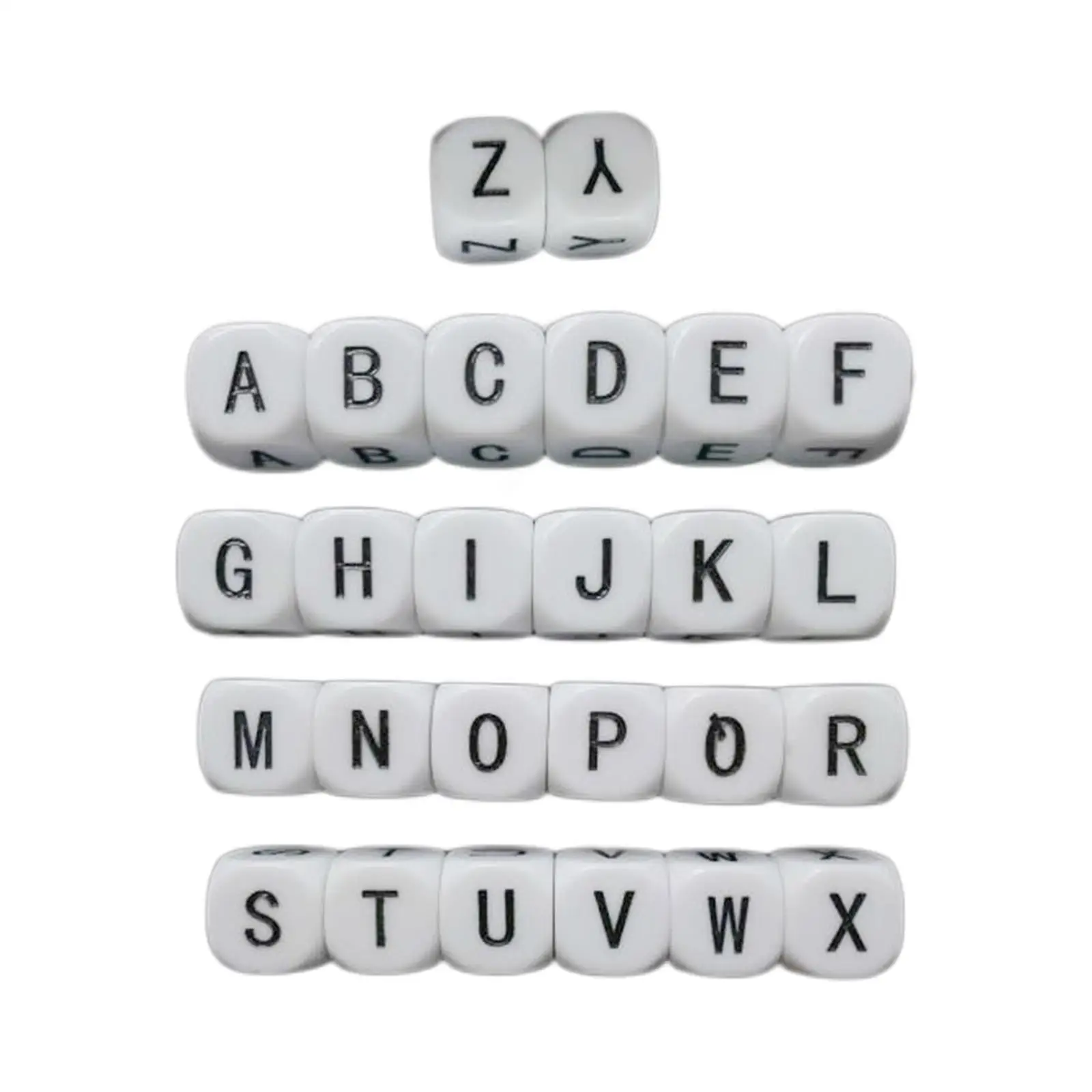 26x Creative Acrylic Letter D6 Square 16mm Standard Game Engraved for