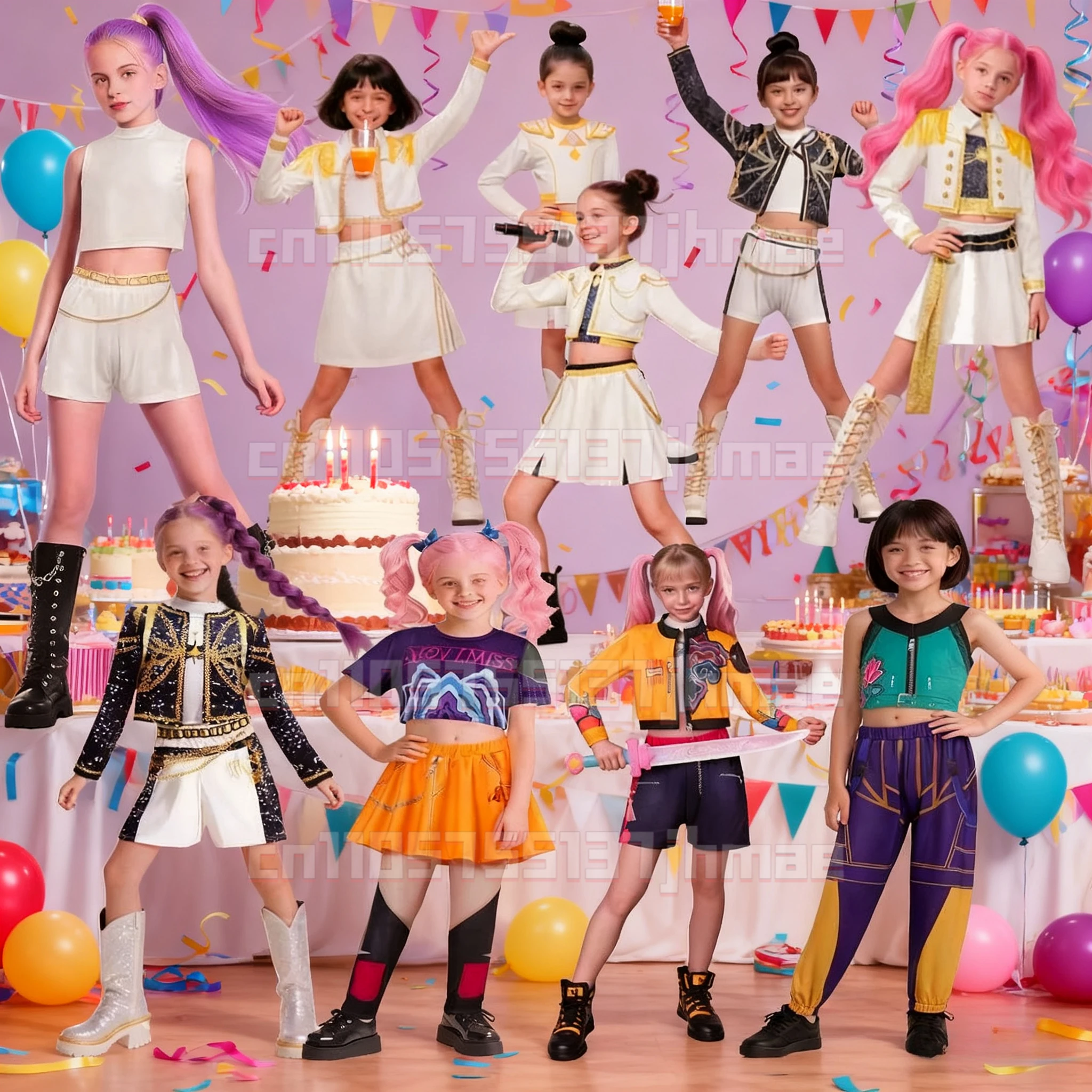 

Huntrix Golden Kpop Demon Hunters Rumi Mira Zoey Cosplay Costume Kids Girls Birthday Party Halloween Stage Performance Clothes