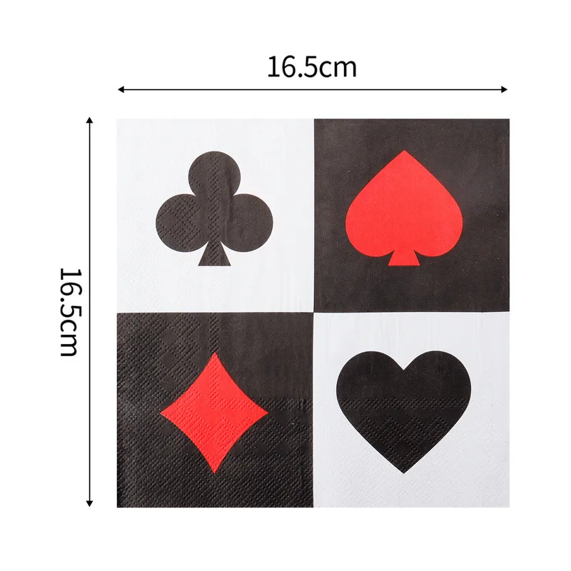10/20 pz 33 cm 2 Strati Nuovo di Vendita Caldo Tovaglioli Del Partito Poker Stampa Atmosfera Decorazione Tovaglioli Usa E Getta Pasto Zerbino di Carta FAI DA TE