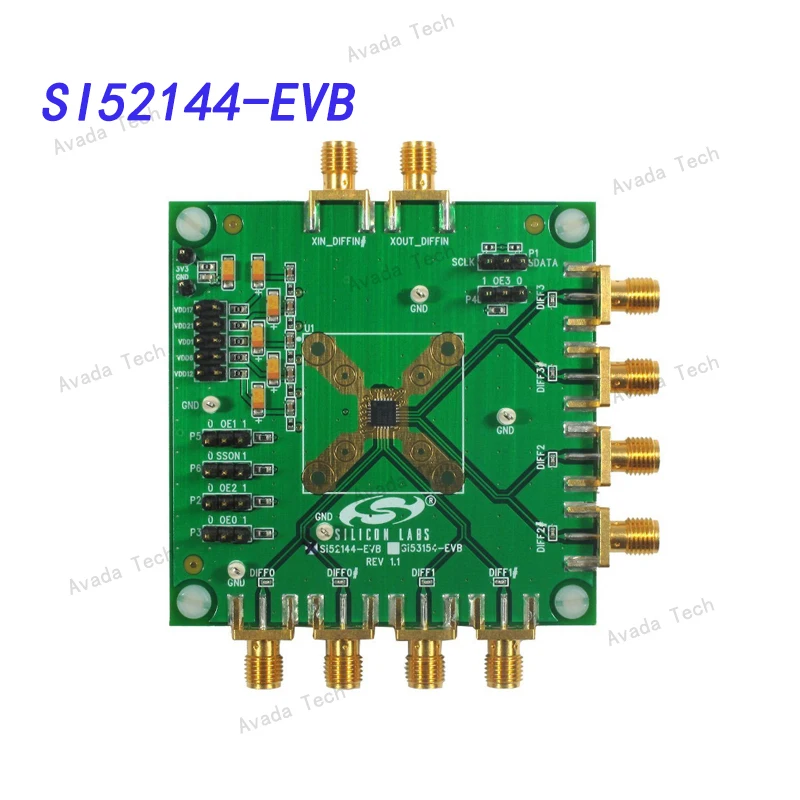 

Avada Tech SI52144-EVB Si52144-A01AGM Four output PCIe Gen3 Clock Generator Evaluation Board