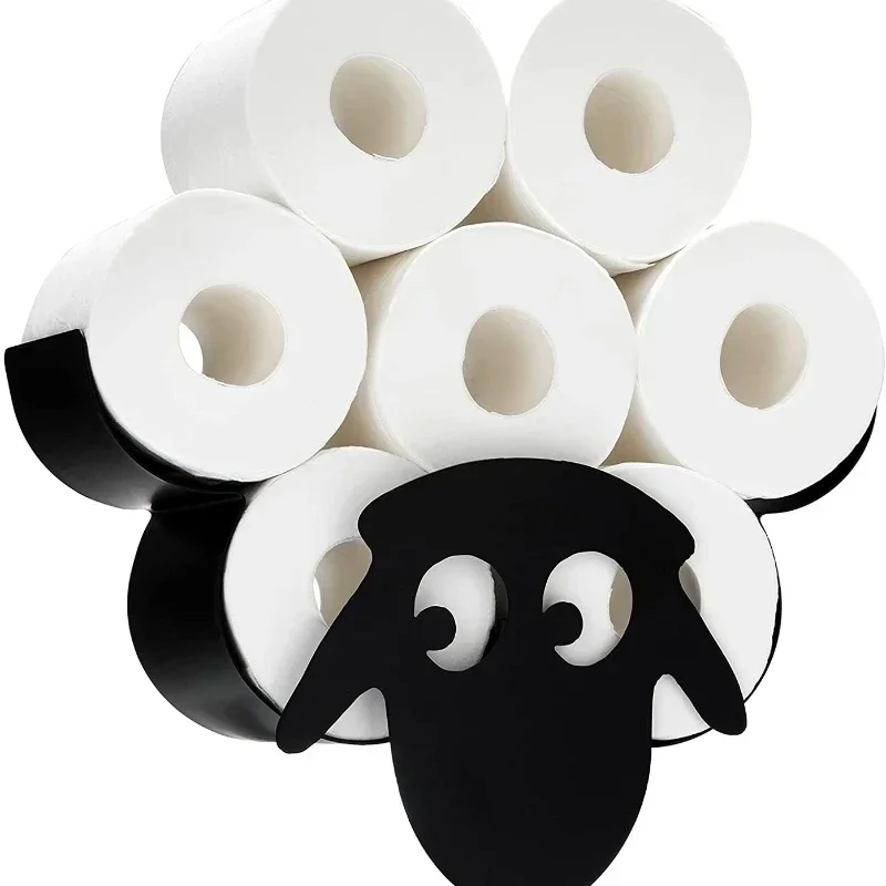 

Wall Mounted Sheep Art Decorative Metal Roll Toilet Paper Holder Bathroom Accessories