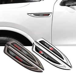 2pcs Car Styling Side Fender Body Decoration Metal Emblem Sticker For Audi Sline TT A1 A2 A3 A4 A5 A6 A7 A8 8P B6 B7 B8 C5 C6 C7