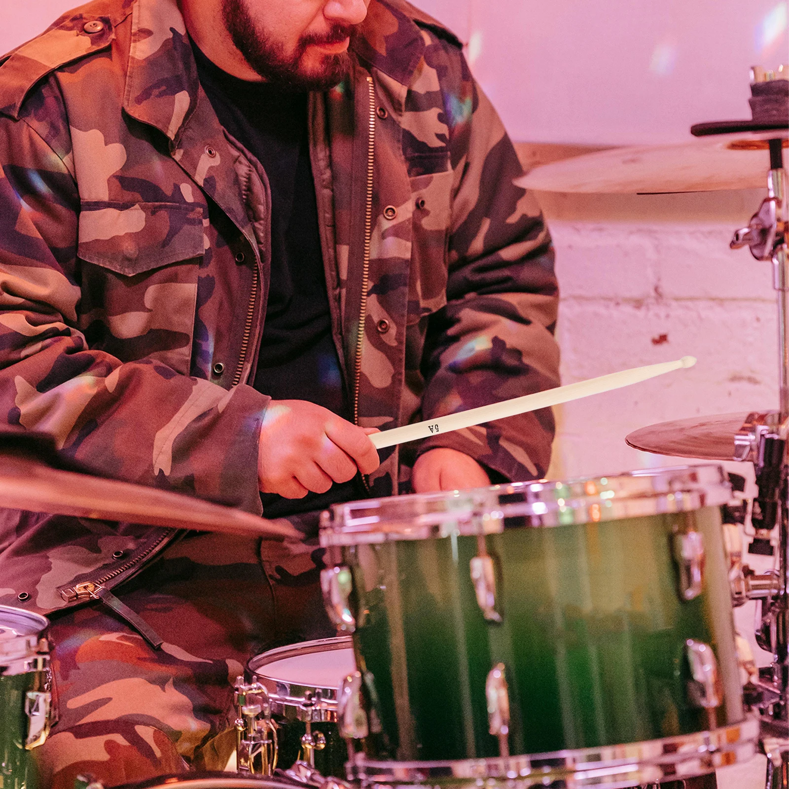 

1Pair 5A Oak Drum Sticks Wooden Percussion Stick Professional Size Lightweight Balanced Drum Accessory for Music Practice Live