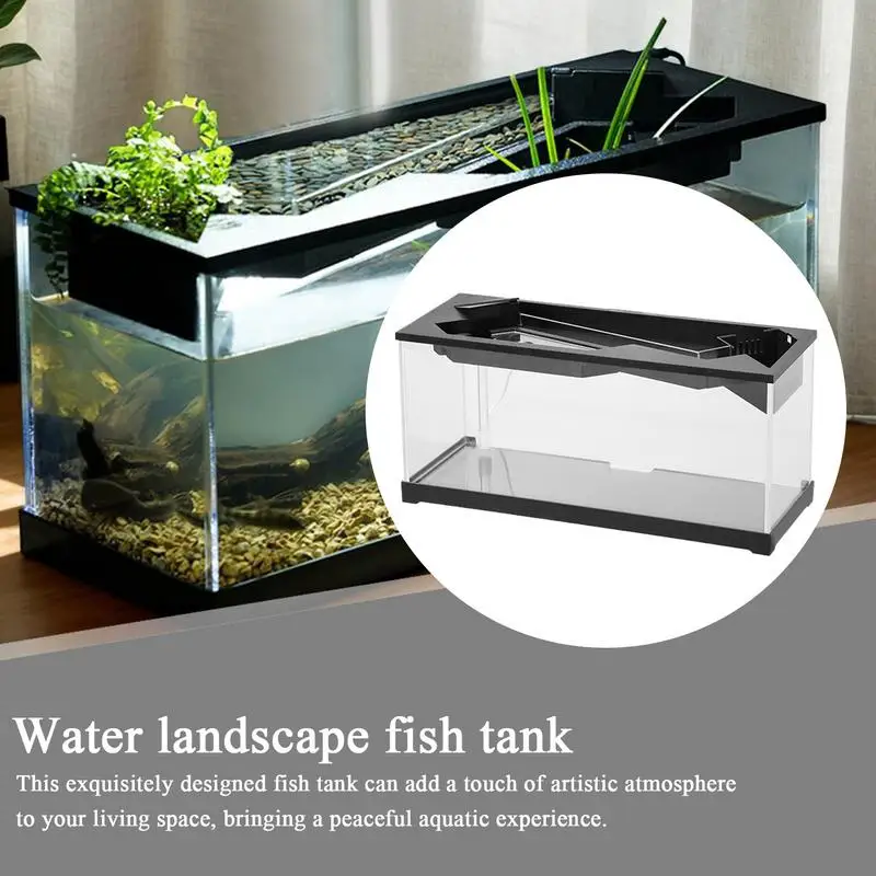 

Small Fish Tank With Filter Desk Turtle Hydroponic Planting Aquarium Fish Tank Starter Kits With Air Pump For Tabletop Living