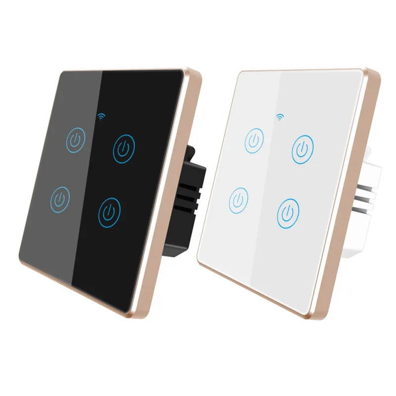 Tuya Smart Home Zigbee 4 Gang Light Switch App Standard ue telecomando Wifi Wall Touch Switch supporto Alexa Google Home