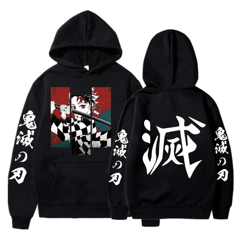 Japanese Anime Demon Slayer Tanjirou Kamado Sweatshirt Nezuko Rengoku Korean Style Hoodies Kimetsu No Yaiba Cartoon Streetwear