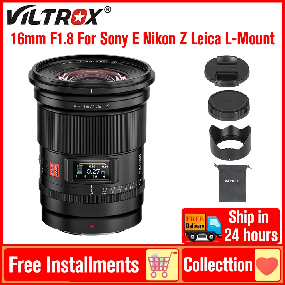 

VILTROX 16mm F1.8 Full Frame Lens Large Aperture Ultra Wide Angle Auto Focus Lens For Sony E Nikon Z-mount Leica L-Mount Cameras