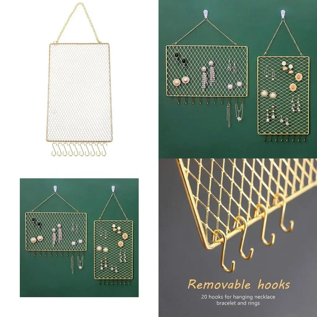 

31BF Многофункциональный настенный держатель для сережек, подвесной органайзер, настенный органайзер для хранения ювелирных для