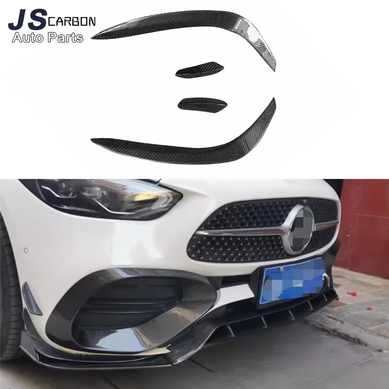 For Mercedes Benz C Class W206 2022+  Carbon fiber front bumper separator decorative wind knife models installed auto accesso