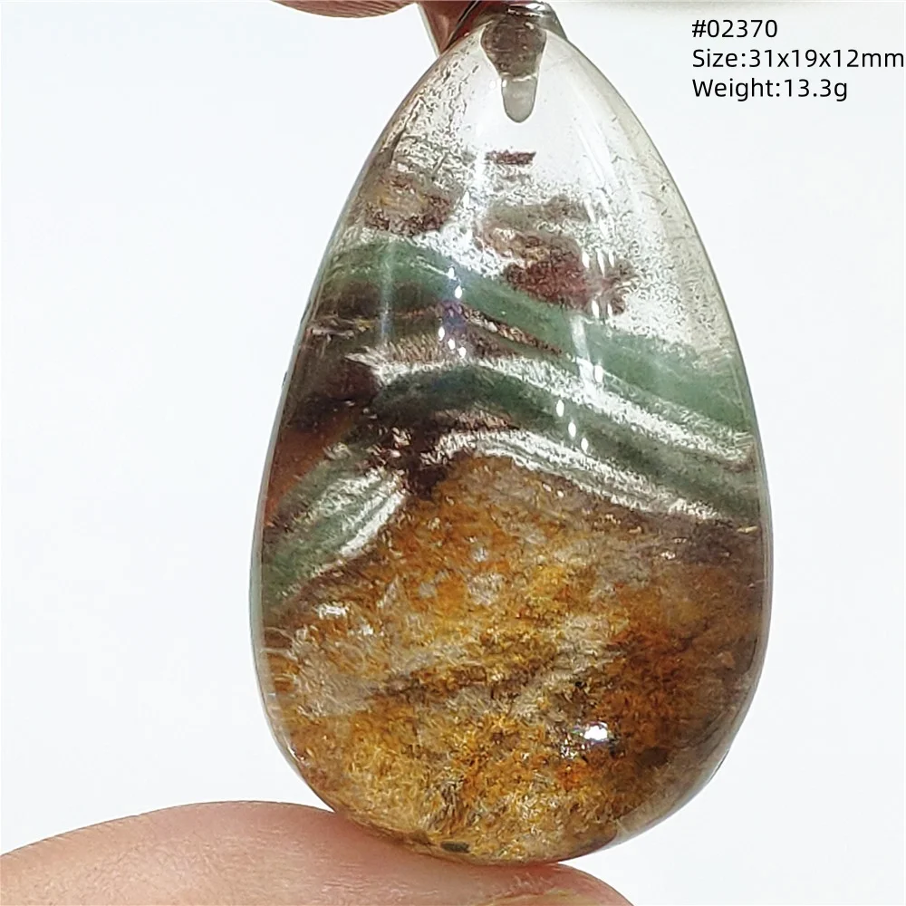 

Натуральный зеленый фантомный кварцевый кулон, ювелирные изделия, овальное женское и мужское ожерелье с каплями воды, красный красочный фантомный редкий сад AAAAAA