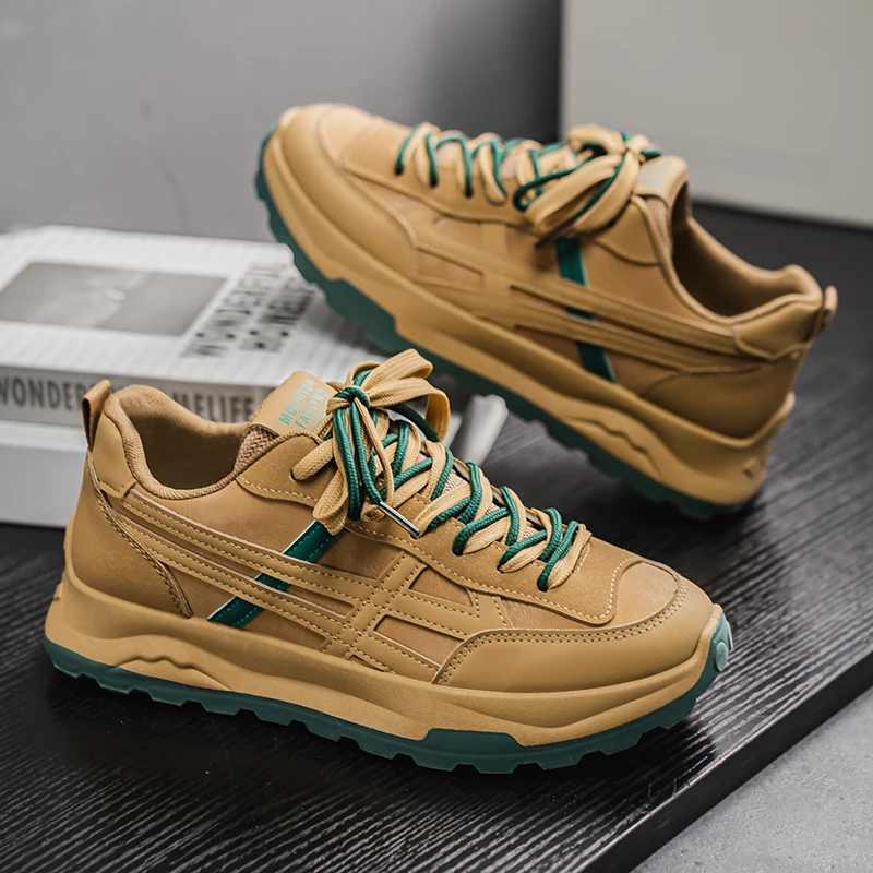 

Men's Designer Leather Casual Shoes Summer Arrival Vintage Breathable Running Trendy Shoes New Men Sneakers Zapatillas Deporte