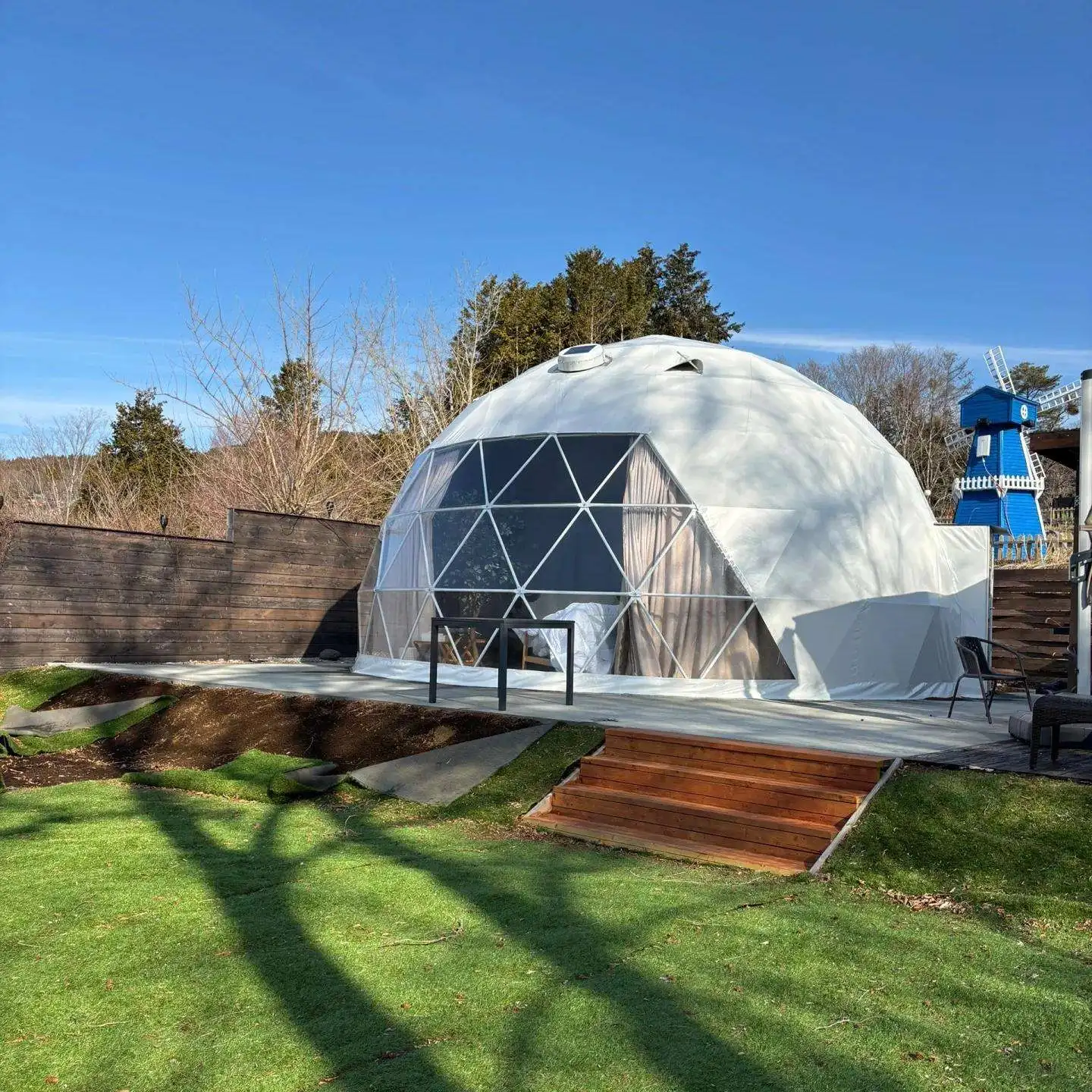 PVC Dome Canopy Tent 4m, Transparent Camping Shelter, Commercial Grade for Outdoor Wedding Events Garden Party Family Use