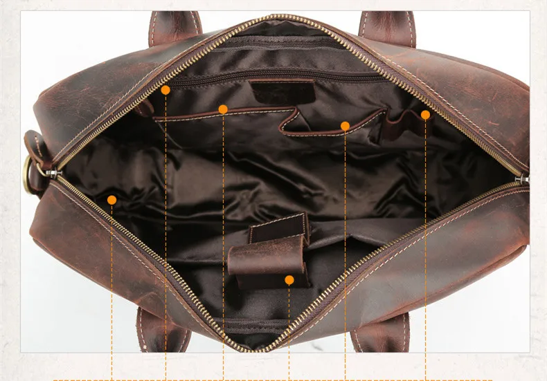 Maleta masculina de couro retrô, bolsas de grande capacidade, 16 Polegada Laptop Bag, bolsa de ombro portátil, Messenger Bags, novo, 2024