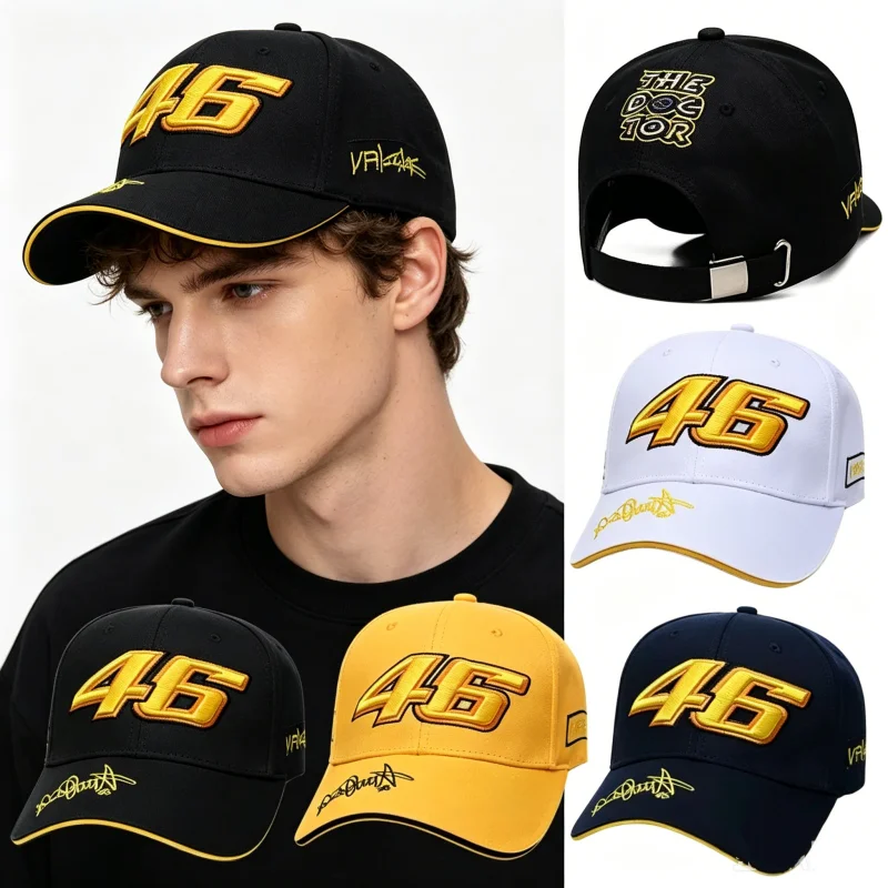 Unisex Adjustable Cotton Embroidered Racing Baseball Cap HipHop Motorcycle Streetwear Men Women Outdoor Fishing Hiking Sport Hat