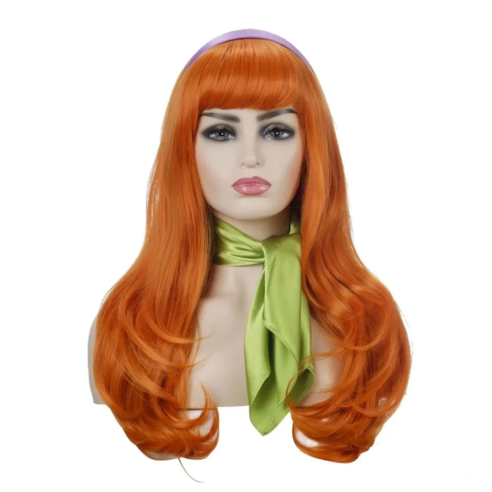 Long Wave Orange Wig Daphne Blake Movie History Cool Dog Wig Curly Hair History Cool Dog Wig For Costume Props