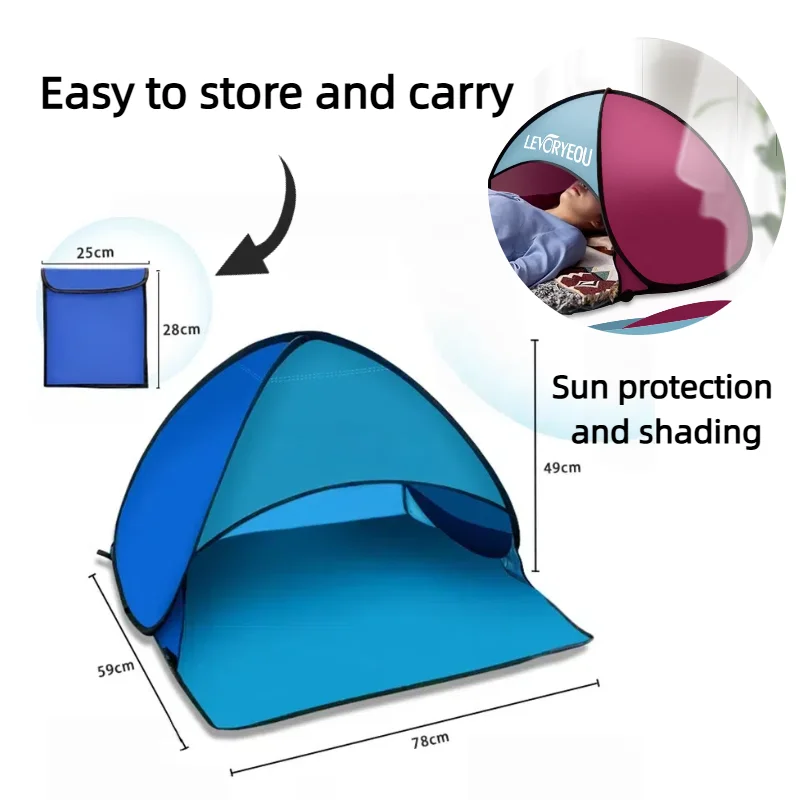

Pop-Up Beach Sun Shelter Instant Canopy Tent - Portable Windproof Waterproof for Camping Picnic Hiking with Phone Stand