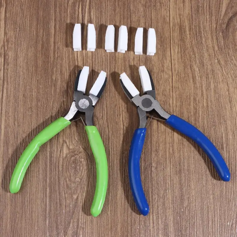 Nylon Jaw Pliers Carbon Steel Flat Nose Pliers DIY Jewelry Making Tools for Beading & Wire Shaping