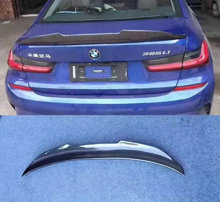 Fits For BMW3 Series G20 G28 2020 2021 2020 Real Carbon Fiber Rear Trunk Lip Spoiler Splitter Wing Body Kit