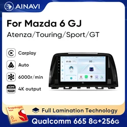 Ainavi Car Radio For Mazda 6 GJ Atenza Touring Sport GT Wireless Android Auto Carplay Car Multimedia Video Player GPS Navigation