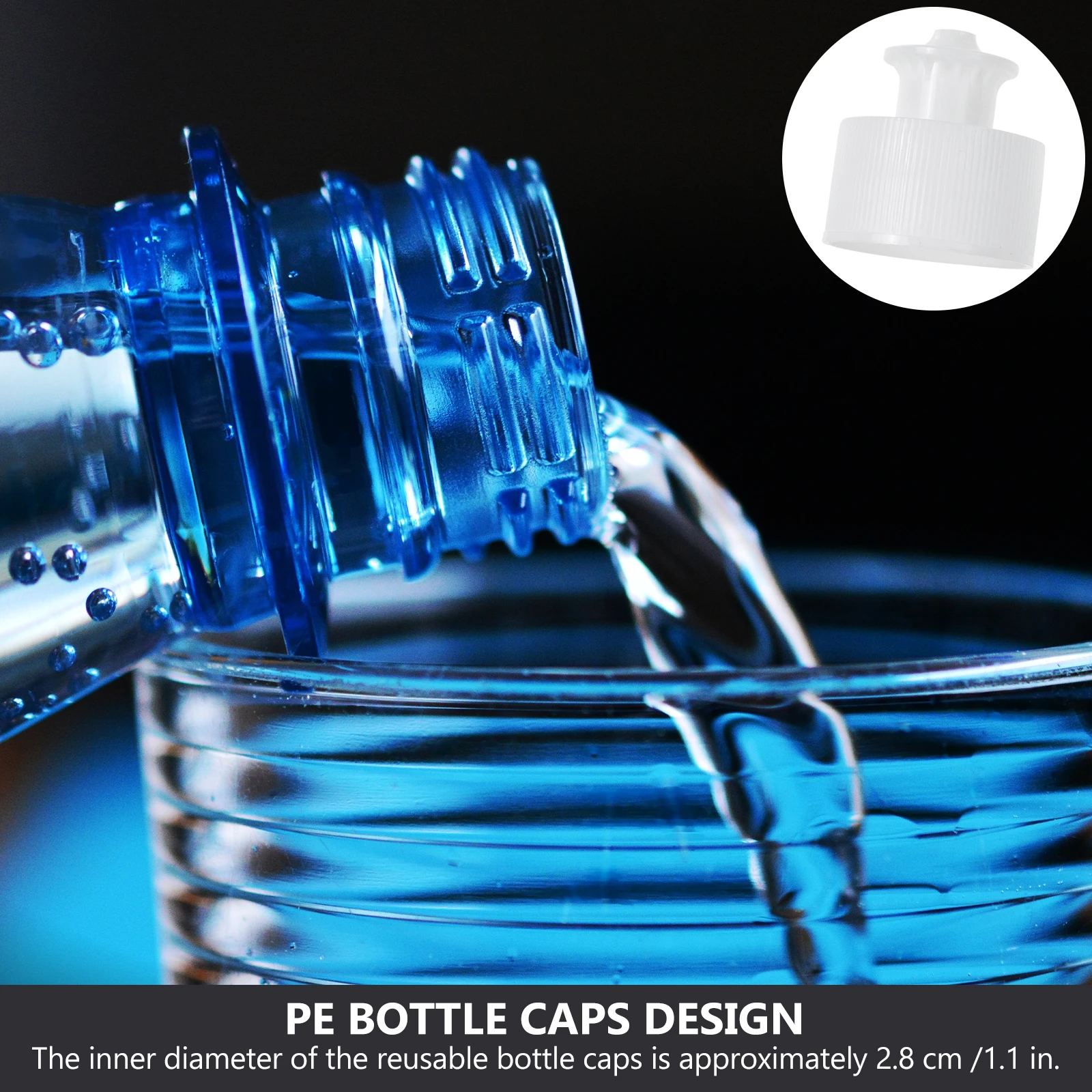 

20pcs Replaceable Sports Lids Reusable Sealing Water Bottle Caps Household Portable Bottle Lids For 28Mm Sports Kettle