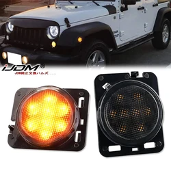 2pcs  Amber Side Marker Light For Jeep Wrangler JK 2007-2015 LED Car Front Bumper Turn Signal Indicator Lamp Bulb