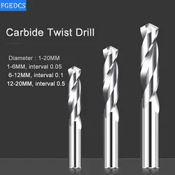 Solid Carbide Twist Drill Bits CNC Tungsten Drill Bit 1-20mm Metal Working Bit For Stainless Steel Milling Cutter Tools HRC58