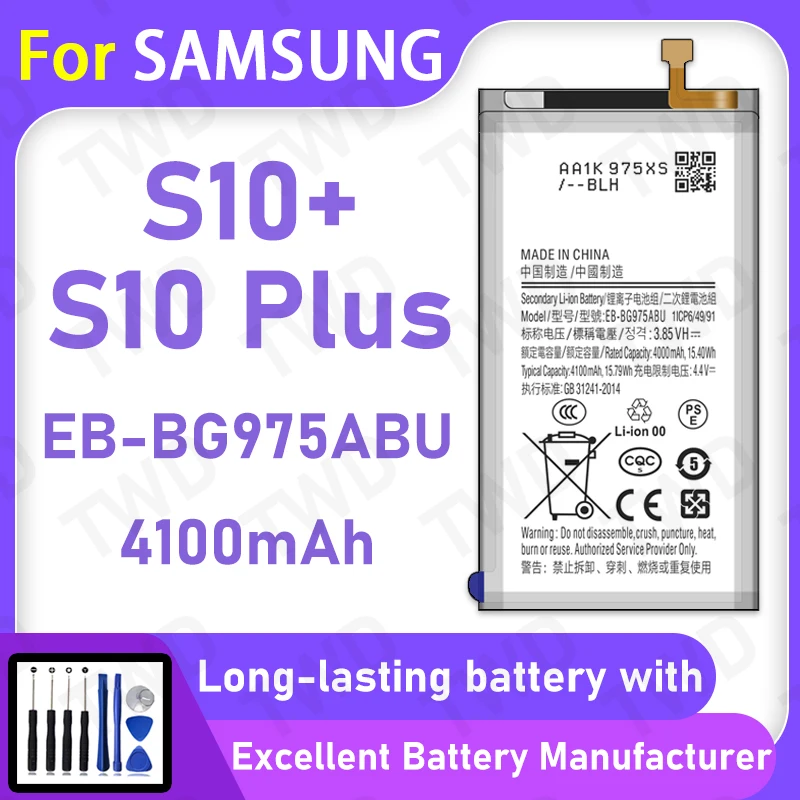 

100% New High Quanlity Battery EB-BG975ABU For Samsung Galaxy S10+/S10 PLUS Battery+ Free Tools