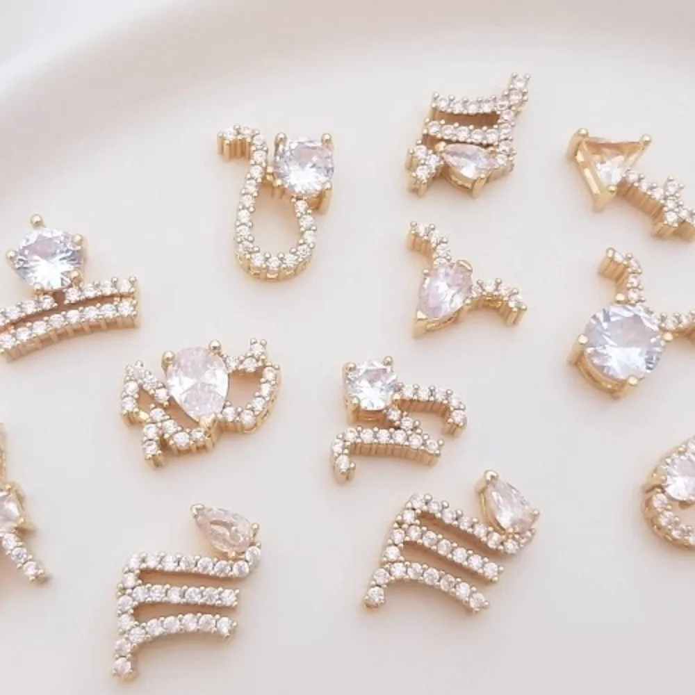 

1 шт., медные подвески, 14-каратное золото, миниатюрный циркон, 12 созвездий, ожерелье, кулон, ювелирные изделия ручной работы, кулон, цепочка на ключицу