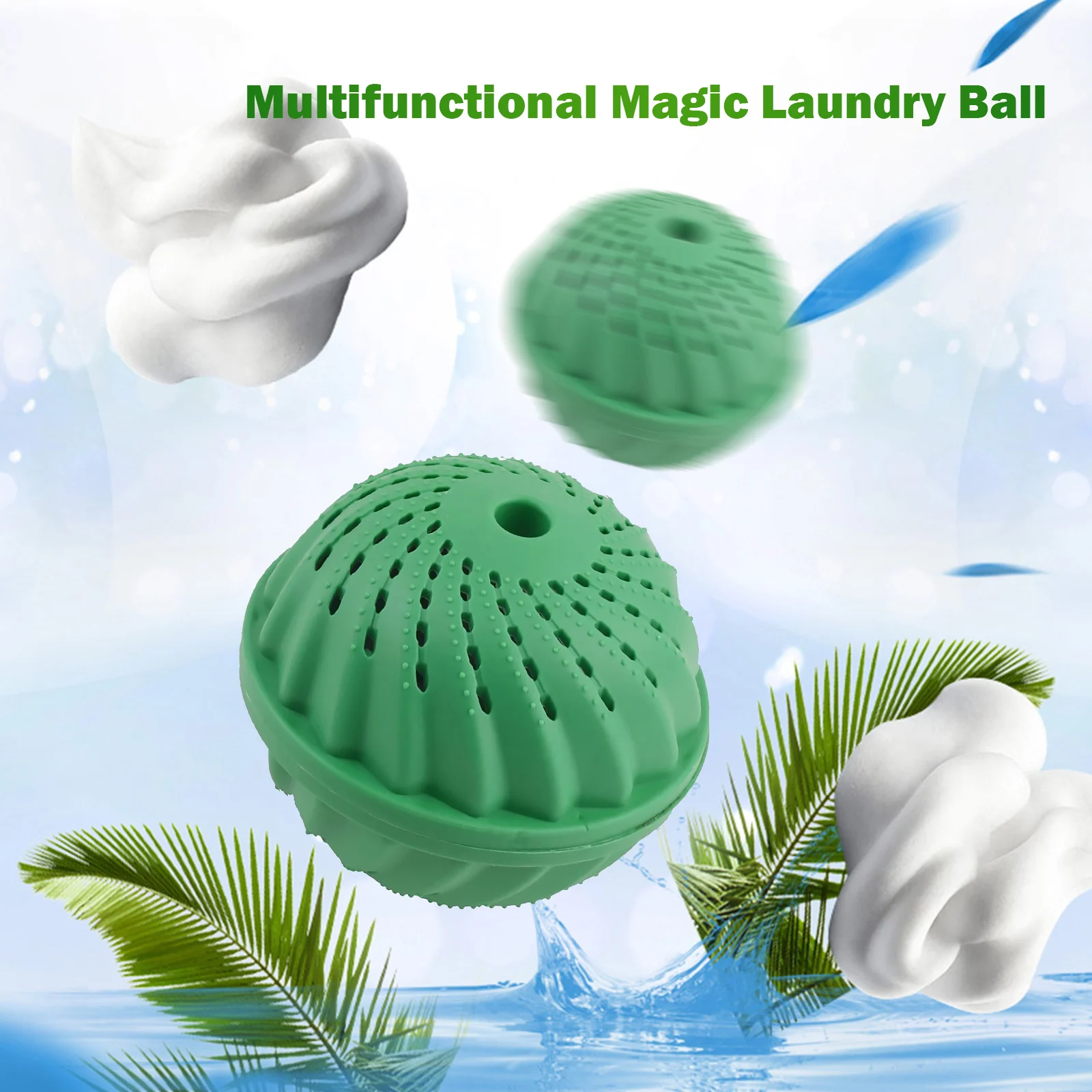1-5pcs Eco Friendly Laundry Balls Natural Washing Machine Balls Reusable Laundry Detergent Alternative for Washing Machine Green