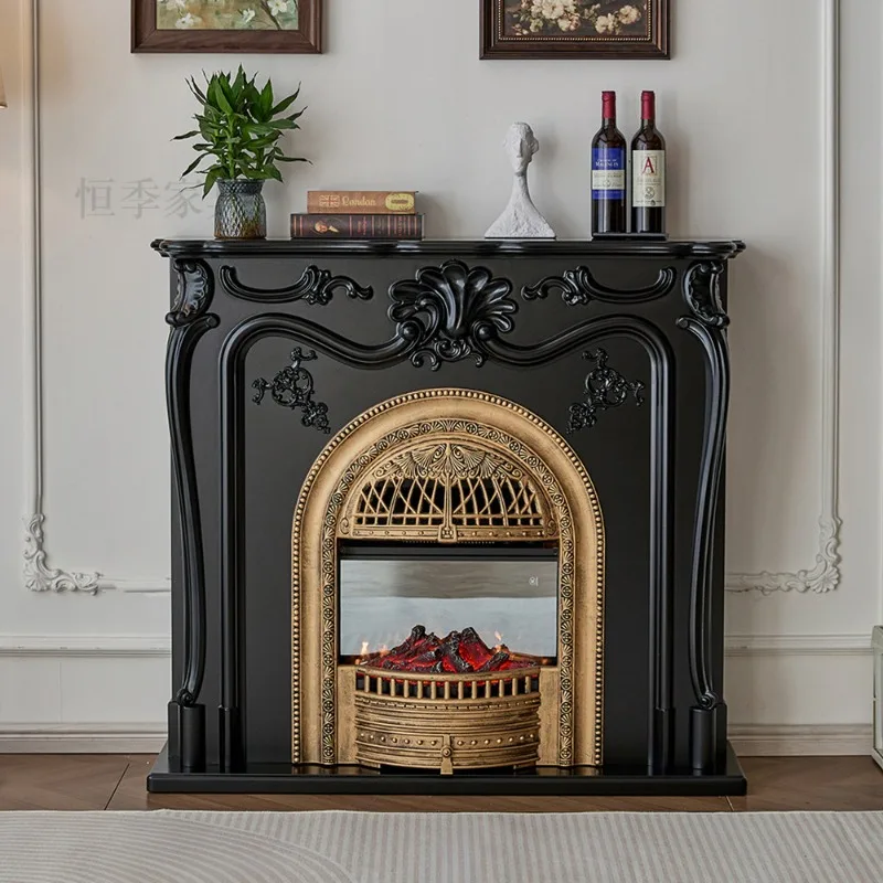 Customized French Retro Fireplace Cabinet Simulation Furnace e Decorative Cabinet Fireplace Cabinet Integrated - view 3