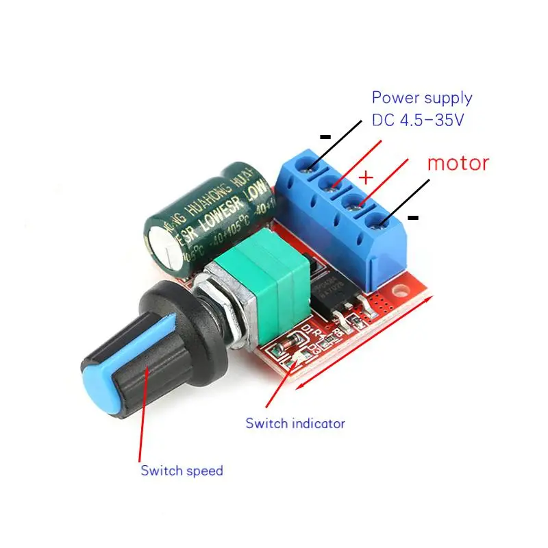 Mini DC-DC 3V/4.5V-35V 5A PWM DC Motor Speed Controller Module Speed Regulator Control Adjust Board Switch