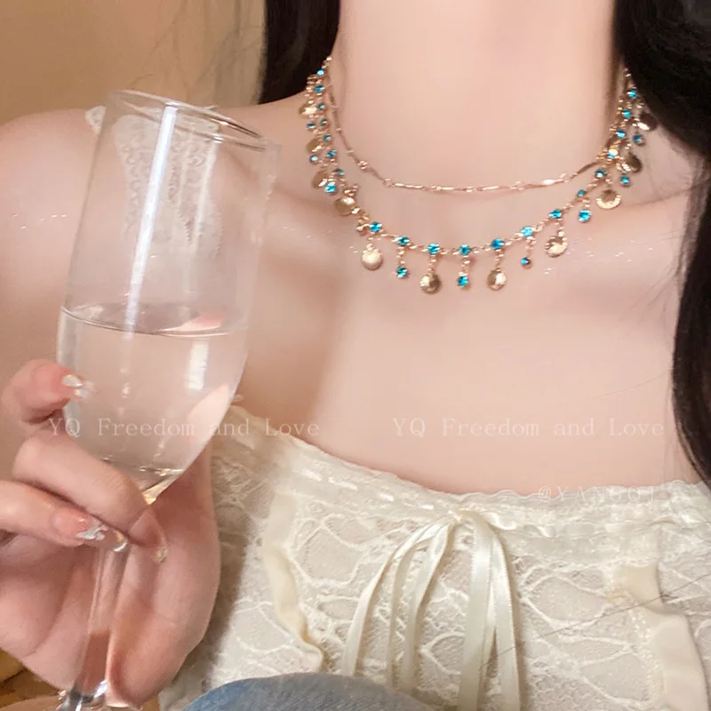 Shell Tassel Necklace Gold Tone Elegant Lightweight Classy Choker for Women Daily Party Dress Premium Versatile Jewelry