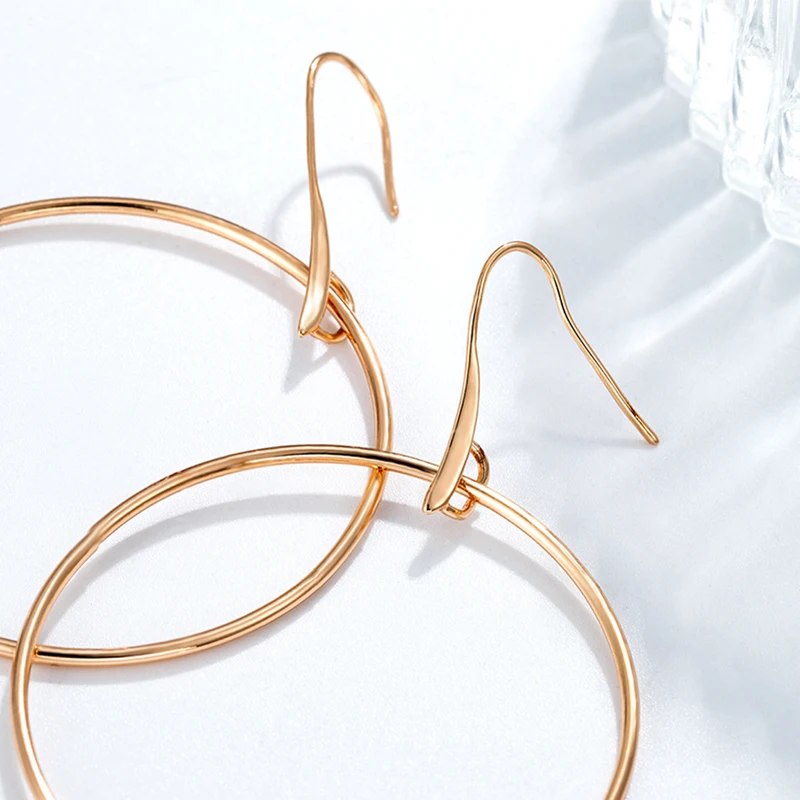 Fashion Woman Cold wind Hoop Earrings Ins Net Red big circle Ear rings Girl OL Minimalist All-Match Trend Workplace Ear Jewelry