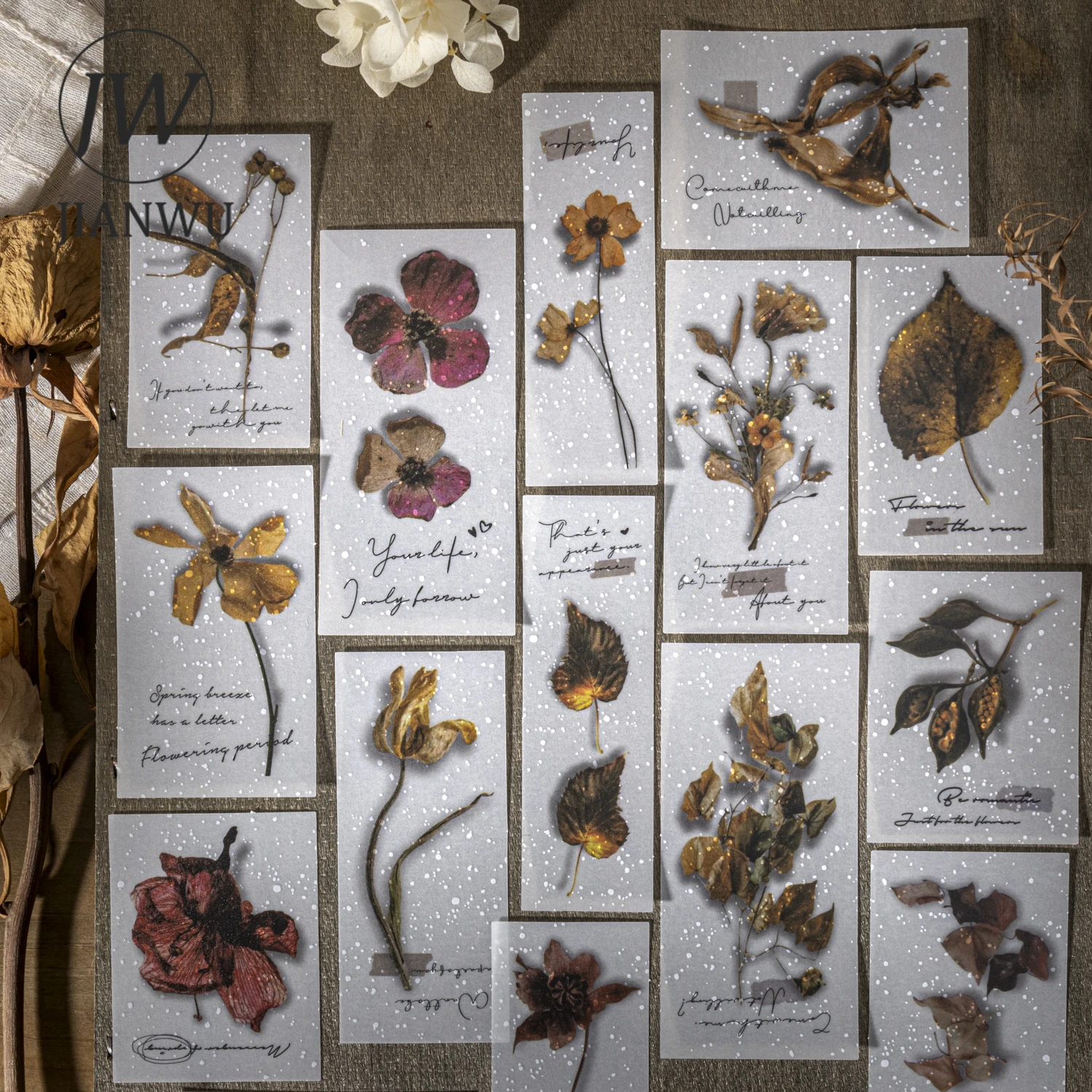 JIANWUFlower Also Gentle Series Vintage Pflanze Blumen Landschaft Collage Scrapbook Material Papier Kreatives Junk Journal Briefpapier