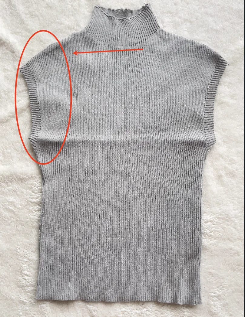 بلوزة متماسكة بدون أكمام برقبة وهمية للنساء بلوفرات متماسكة مضلعة قابلة للتمدد سترة ذات طبقات ملابس أساسية للسيدات للربيع والصيف #2