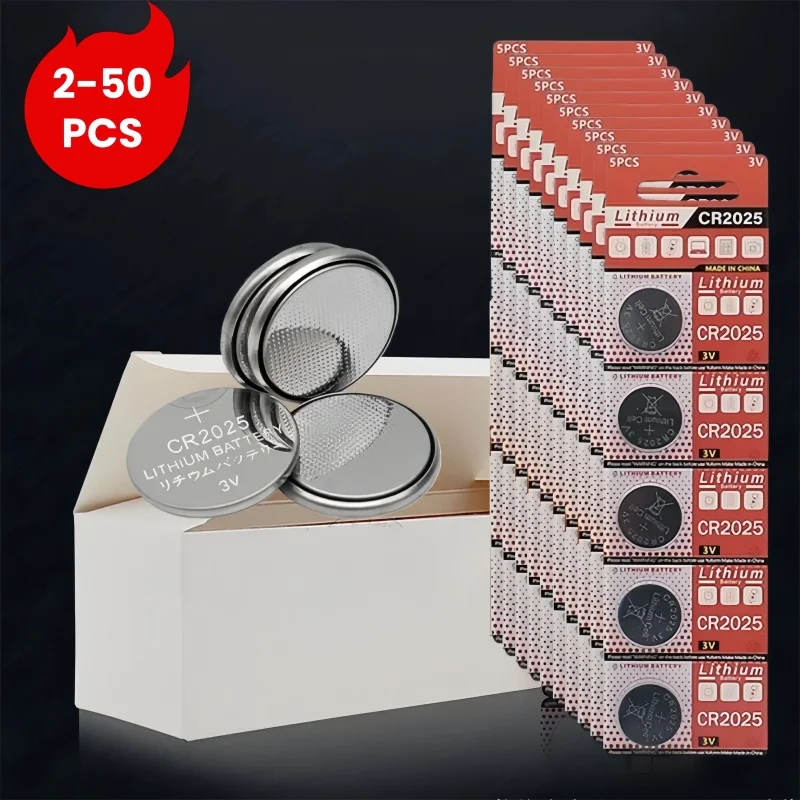 

2-50PCS CR2025 CR 2025 3V Lithium Battery DL2025 BR2025 KCR2025 Button Coin Cells For Car Remote Control Watch And More