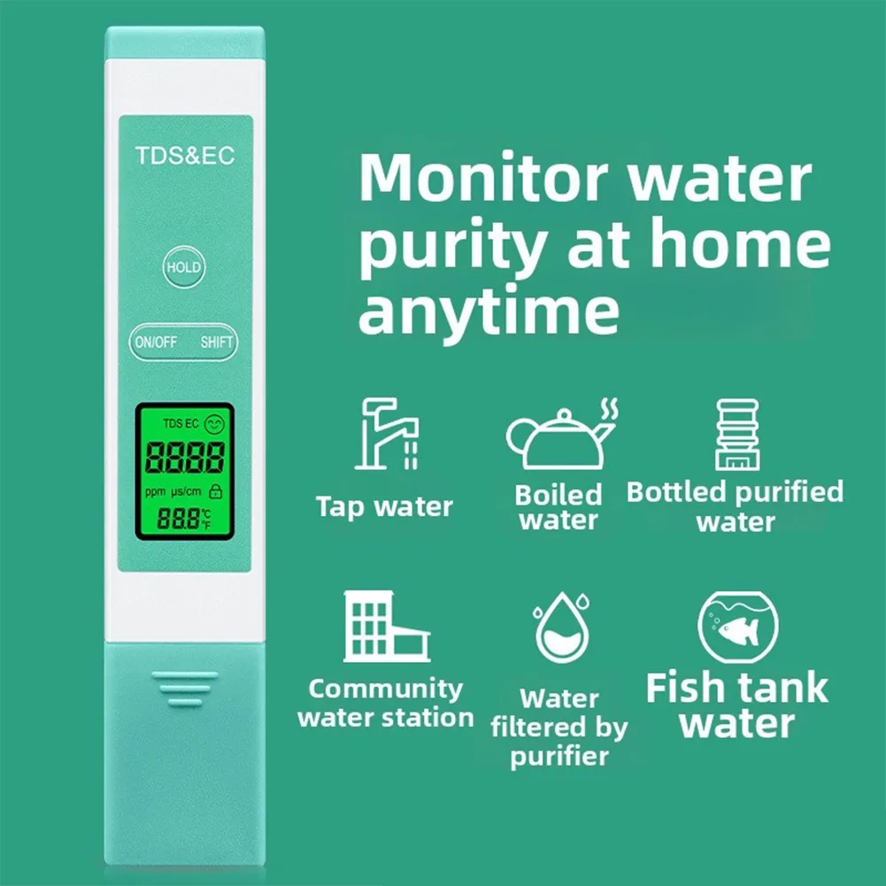3-In-1 Digital Water Tester Measures and Temperature for Drinking Water Aquariums Swimming Pools and Hydroponics
