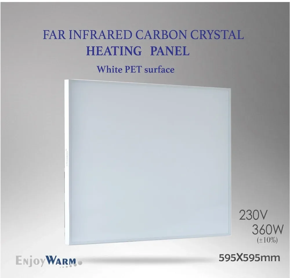 COSY IC360W Watt 595x595mm Infrared Heater Heating Panel White PET Surface Aluminum Back Carbon Crystal  Hand Warmer