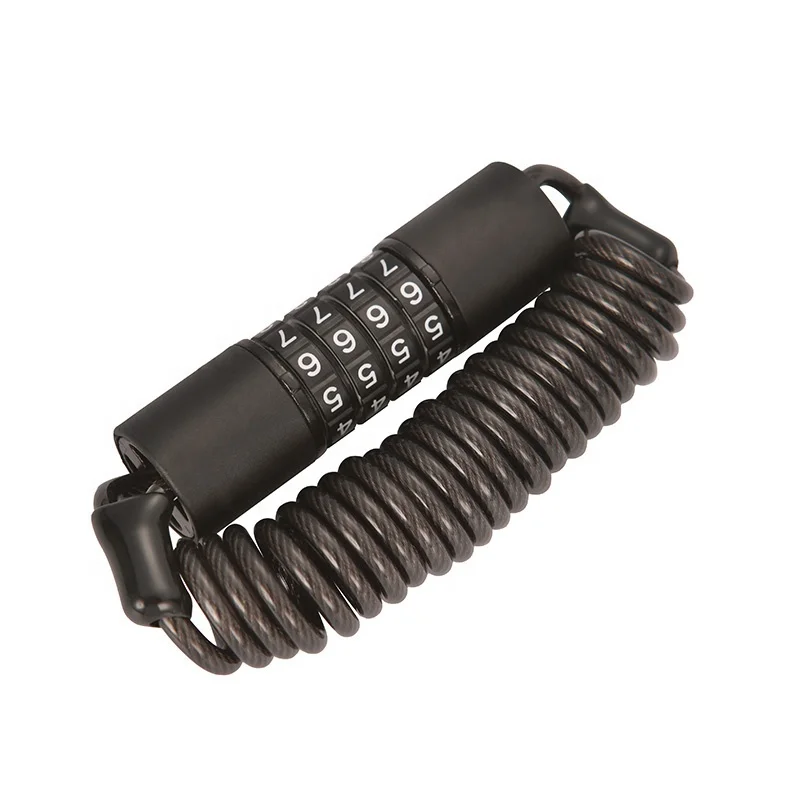 

Новый дизайн, замок для мотоциклетного шлема и кабель безопасности, черный карабин, кодовый замок, выдвижной замок для багажа с 4-значным