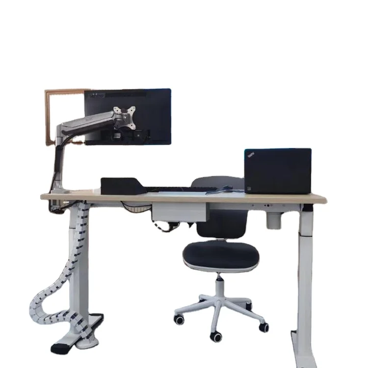 University Smart Classroom Podium  Dual Motor Electric Height Adjustable Computer Desk Electric Lifting Table