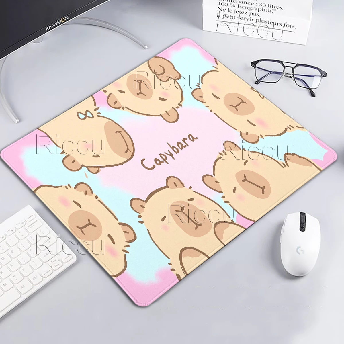 Cute Cartoon Capybara Desk Mat Rubber Non-slip Small Mouse Pad Gamer Computer E-Sports Mouse Mats Office Laptop Decort Mousepad