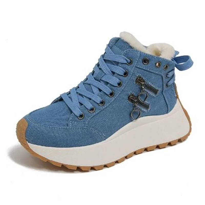2025 New Designer Women Winter Snow Boots High Quality Shoes Female Shoes for Women Lace Up Platform Sneakers Warm Botas Mujer view 2