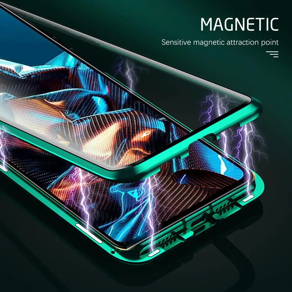 Poko Little X5 Pro Case 360° Full Body Matel Magnetic Flip For PocoX5 Poco X5 Pro X 5 X5Pro 5G Double-Sided Tempered Glass Coque